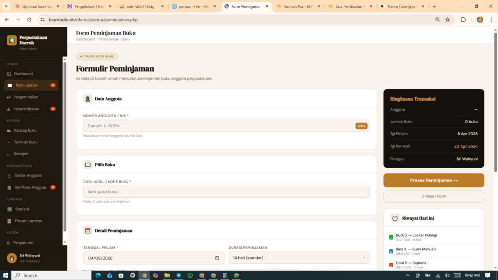 Jasa Pembuatan Website dan Aplikasi di kota Palembang Jasa pembuatan aplikasi perpustakaan daln lain lain
